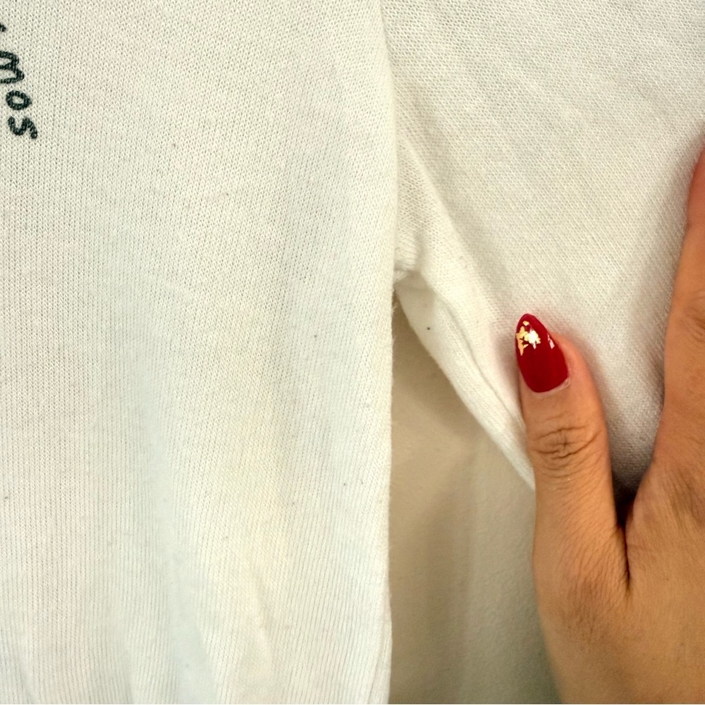 Spiritual Gangster White V-Neck Graphic Sweater "We are the Cosmos" - Picture 8 of 10